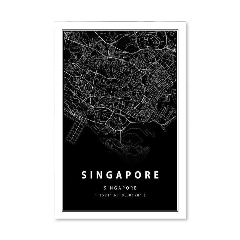 Singapore Black Map