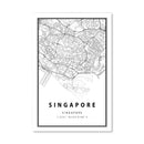 Singapore White Map Canvas