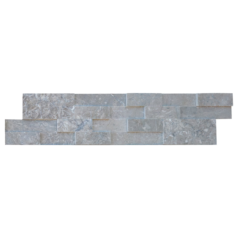Moon Grey Ledger 3D Panel 6"x24" - Honed surface Natural Marble Wall Tile