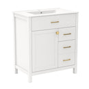 Single Bathroom Vanity with 2 Drawers and 1 Door-White
