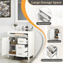 Single Bathroom Vanity with 2 Drawers and 1 Door-White by LJGDeals