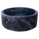 Natural Black Marble Vessel Sink 16.5 Inch Round Polished Finish