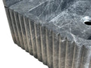 Hand Carved Black Marble Wall Mount Bathroom Sink