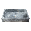 Sirius Gray Marble Rectangular Above Vanity Bathroom Sink (W)15" (L)24" (H)5" top front view