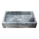 Gray Marble Rectangular Vessel Above Vanity Bathroom Sink 15x24 Polished