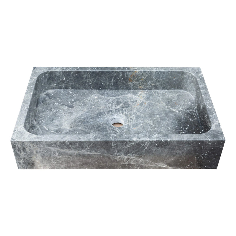 Sirius Gray Marble Rectangular Above Vanity Bathroom Sink (W)15" (L)24" (H)5"