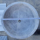 Sirius Silver Marble Round Vessel Sink 16 Inch Polished Grey