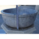 Sirius Silver Marble Round Vessel Sink 16 Inch Polished Grey