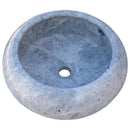 GMSTONE Silver Marble Vessel Sink Round 15.5 Inch Bathroom Sink