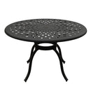 Modern Outdoor Mesh Aluminum 48-in Black Round Patio Dining Table