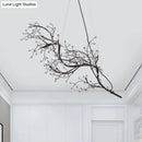 GobekUsa Situla - Metallic Metallic Thin Branch Chandelier with Crystal Bead 10 Lights Romantic Suspension Light for Boutique
