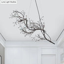 GobekUsa Situla - Metallic Metallic Thin Branch Chandelier with Crystal Bead 10 Lights Romantic Suspension Light for Boutique