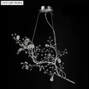 GobekUsa Situla - Metallic Metallic Thin Branch Chandelier with Crystal Bead 10 Lights Romantic Suspension Light for Boutique