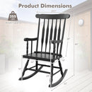 Outdoor Rocking Chair with Slatted Backrest-Black
