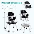 6-in-1 Convertible Baby High Chair with Adjustable Removable Tray by LJGDeals