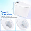 One-Piece Elongated Smart Toilet Bidet 1.28 GPF Dual-flush by DirectDeals