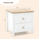 2-Drawer Nightstand with Rubber Wood Legs by LJGDeals