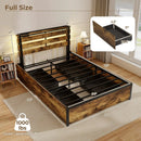 Full/Queen/Twin Size Bed Frame with Drawers LED Lights and USB Ports by LJGDeals