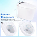 One-Piece Elongated Smart Toilet Bidet 1.28 GPF Dual-flush by LJGDeals
