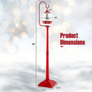 68 Inch Festive Musical Christmas Street Lamp Post with Snow Globe Lantern-Red by LJGDeals