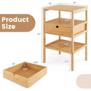 Bamboo Nightstand with Storage Drawer and Slatted Shelf by LJGDeals