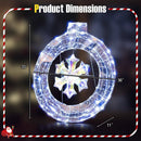 33 Inch Lighted Snowflake Wreath with Hanging Ring and Support Bracket by LJGDeals