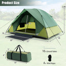 2-person Camping Tent w/ Removable Rain Fly and Double-layer Door-Green by DirectDeals