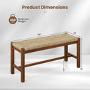 40 Inch Long Wood Bench with Solid Rubber Wood Frame-Walnut by LJGDeals