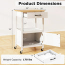 Rolling Kitchen Island Cart with Drawer and Side Hooks by LJGDeals