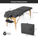 84 Inch Foldable Massage Table with Carrying Bag and Height Adjustable by LJGDeals