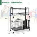 Garage Sports Equipment Organizer with Hooks & Baskets for Basketball-Black by LJGDeals
