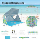 UPF50+ Sun Protection Beach Umbrella Tent with Portable Carrying Bag-Blue by LJGDeals