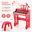 37 Keys Music Piano with Microphone Kids Piano Keyboard with Detachable Music Stand