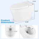 Elongated Smart Bidet Toilet Heated Seat Sensor Auto-White by LJGDeals