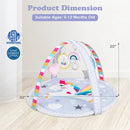 Baby Play Gym Mat 7-in-1 Tummy Time Activity Mat with 5 Detachable Toys-Multicolor by LJGDeals