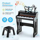 37 Keys Music Piano with Microphone Kids Piano Keyboard with Detachable Music Stand by LJGDeals
