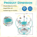 Baby Activity Center Height Adjustable Baby Bouncing Saucer with Interactive Toys-Blue