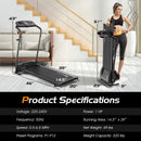 1.0 HP Electric Mobile Power Foldable Treadmill with Operation Display for Home by LJGDeals