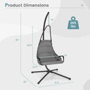 Hanging Chair with Stand and Extra Large Padded Seat-Gray by LJGDeals