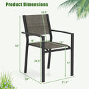 Set of 6 Stackable Patio Chair with Breathable Fabric Seat by LJGDeals