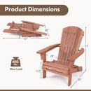 Folding Adirondack Chair Set of 2 with High Backrest and Wide Armrests by LJGDeals