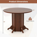 Round Dining Table with Pedestal Base for 4-6 People-Walnut by LJGDeals