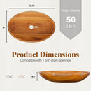 23.5 Inch x 16 Inch Teak Wood Washbasin with Drainage Hole by LJGDeals