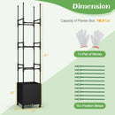 Raised Garden Bed with Obelisk Trellis and 3 Heights & Detachable PE-Coated Metal Tubes-Black by LJGDeals