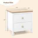 2-Drawer Nightstand with Rubber Wood Legs