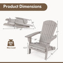 Folding Adirondack Chair Set of 2 with High Backrest and Wide Armrests by LJGDeals
