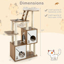 57 Inch Cat Tree Tower Multi-Level Activity Center with Scratching Posts-Natural by LJGDeals