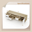 TV Stand for TVs up to 55” Television Cabinet w/ 4 Drawers & 2 Open Shelves-Oak by LJGDeals