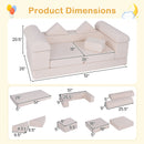 9-Piece Climb and Crawl Foam and Floor Playset with Breathable Suede Fabric