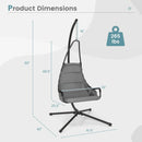 Hanging Chair with Stand and Extra Large Padded Seat-Gray by DirectDeals